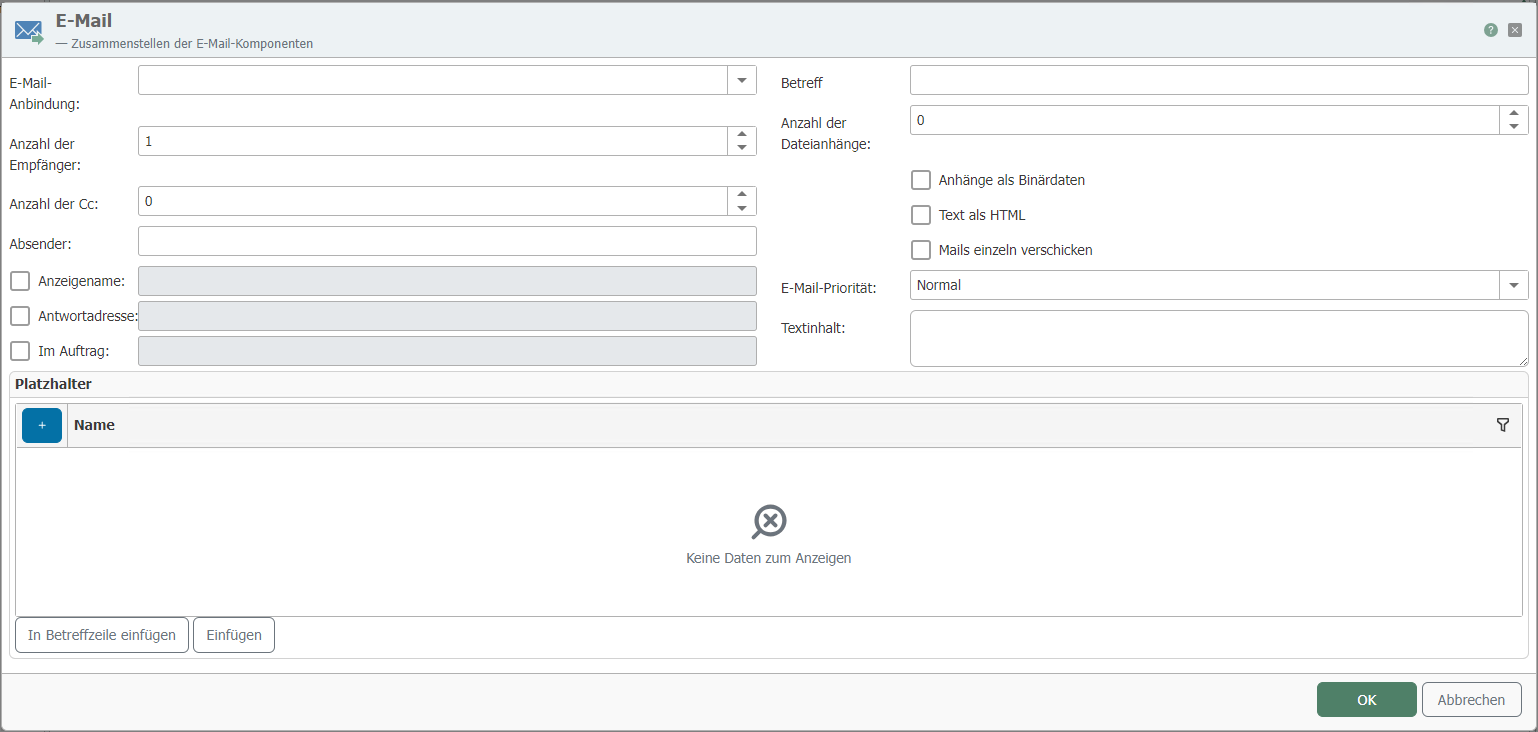Email transfer object